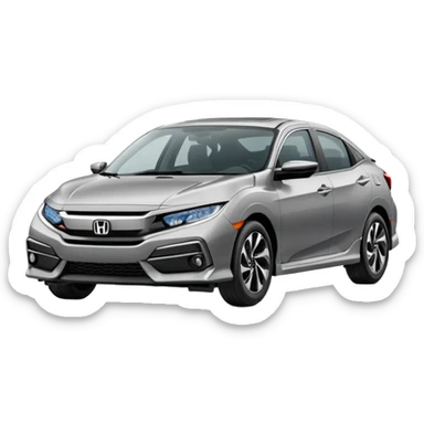 Make an emoji of a 2024 Honda civic with a grey exterior with no added color  sticker