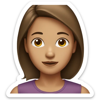 short brown hair girl sticker