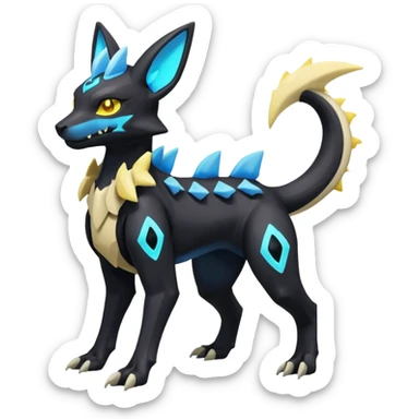 Manectric-Electrike-Lucio-Cubone-Umbreon-Marowak-Draco-Fakémon-hybrid-creature (full body), 4 legs sticker