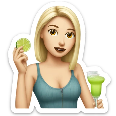 Basic white Girl drinking a margarita  sticker