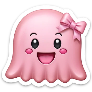 SPAM MEAT kawaii ghost EMOJI with bow sticker