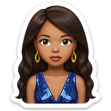 Tenitra Michelle Williams, R&B Singer from Destiny's Child with long dark brown hair, medium dark skin sticker