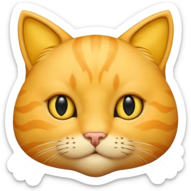 a bright yellow cat head with black eyes and not too chubby cheeks and looks exactly like the youtuber thinknoodles  sticker