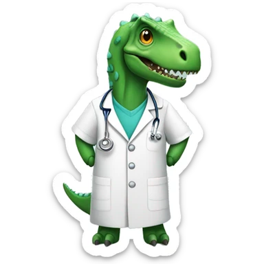 dino in a doctor suit sticker