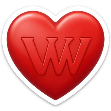 letters, M + V in a heart  sticker