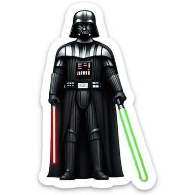 Realistic Darth Vader with Lightsaber extended by his side sticker