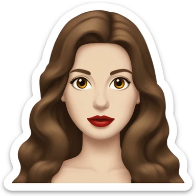 lana del rey Brown Long hair red lips sticker
