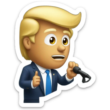 Donald Trump en train de faire un discours devant un pupitre sticker