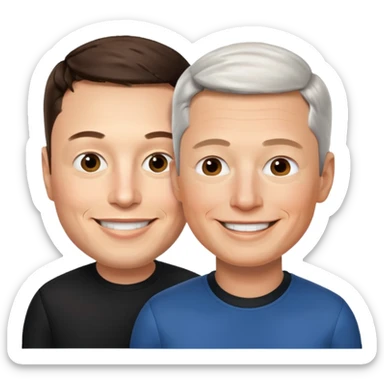 Elon musk and tim cook  sticker