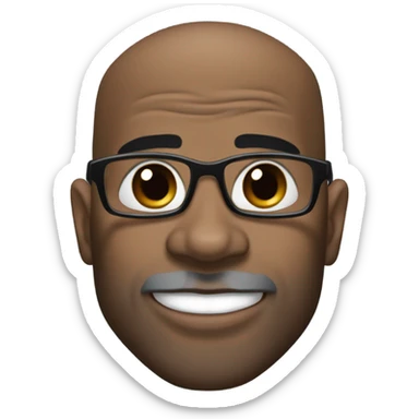 deon sanders with small round face and suit and glasses and buzz cut and small black eyes and small gray beard and small black eyes and wrinkled forehead sticker