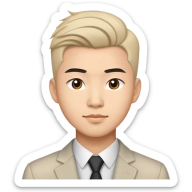 Young Asian man with modern hairstyle, professional appearance sticker