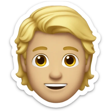 dirty blonde guy no facial hair sticker