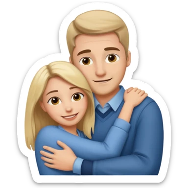 two Bestie man and woman coworkers teacher hug sarcastic sticker