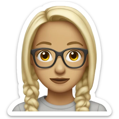 Dirty blonde with gray prescription glasses hazel eyes sticker