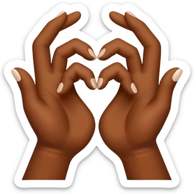 Je veux l'emoji main en cœur 🫶🏾 avec une main marron et une main blanche, deux mains qui forment un coeur sticker