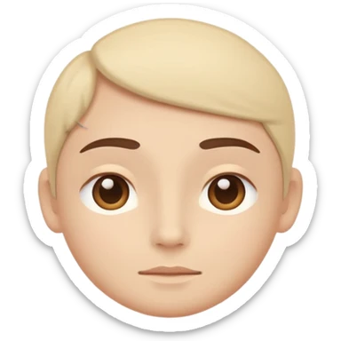 minimal flat emoji with relaxed expression,
smooth eyebrows,
open calm eyes,
feeling of ease and safety,
pastel neutral colors,
modern mindfulness app style,
transparent background,
vector illustration sticker