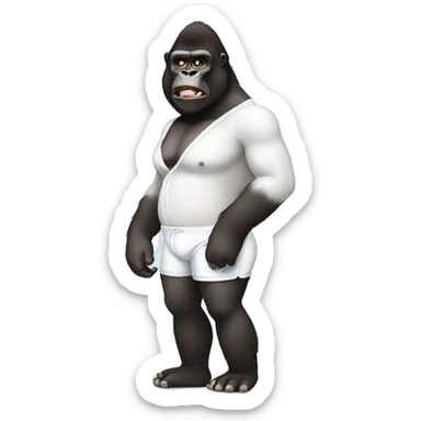 A gorilla wearing white underwear sticker