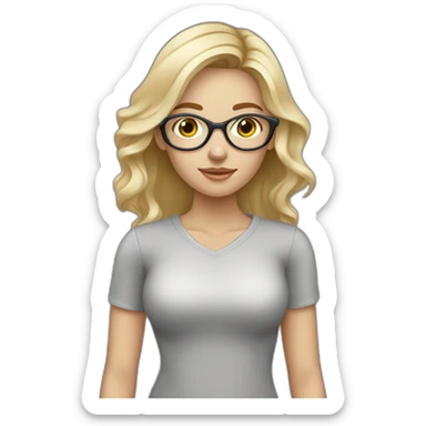 female-photographer-taking-a-picture-light-skinned-long-dark blondehair grey eyes sticker