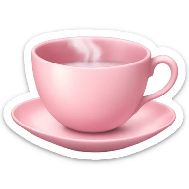 Pastel pink tea cup with steam sticker