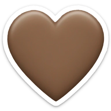 Matte brown heart sticker