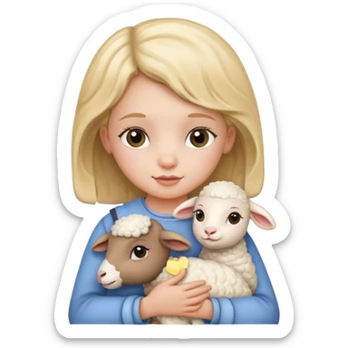 Mary had a little lamb holding a lamb  sticker