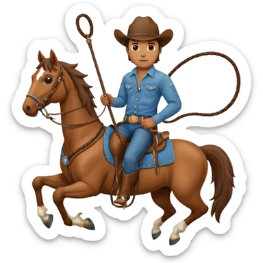 Cowboy riding a horse with whip sticker