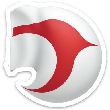 Generate an emoji flag of the Turkish Republic of Northern Cyprus, featuring two red horizontal stripes near the top and bottom edges on a white background, with a red crescent and star centered between the stripes. sticker