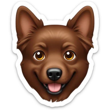 Spitz dog full face chocolate brown dog  sticker