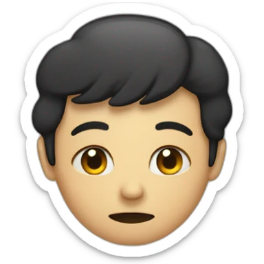 Un mec dépressif avec des coeurs noir sticker