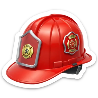 A Firefighter Helmet – red with visor sticker