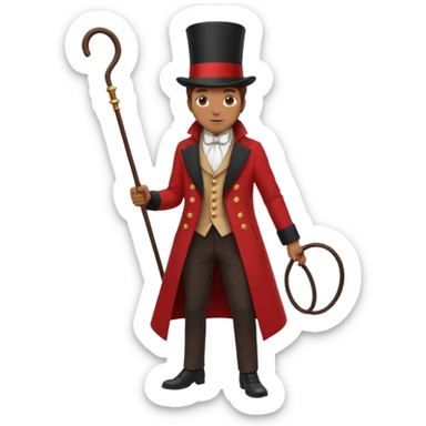 Ringmaster – Man in red coat and top hat, holding a whip or mic, full body sticker