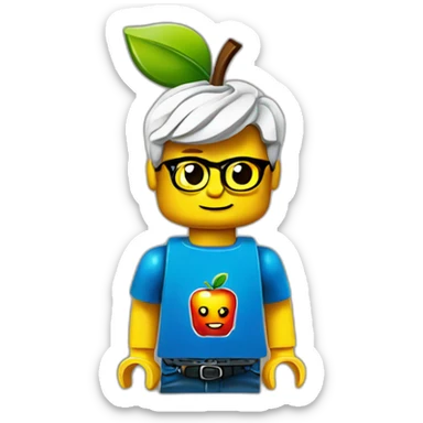lego Tim cook with an apple logo tee-shirt sticker