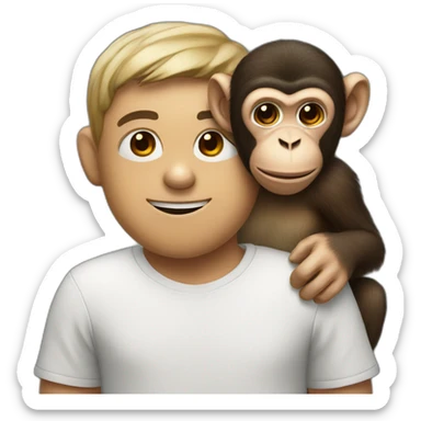 a monkey on a mans shoulder sticker