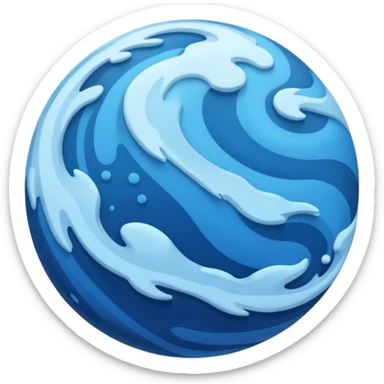 Can you make me an emoji of a blue planet? Without a face, an actual planet. I like messy irregular and not equal small swirls of different shades of blue but no clouds and no rings on the planet  sticker