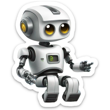 A robot on vacation sticker