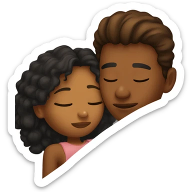 Kissing a brown girl goodnight on the forehead as she lays in bed sticker