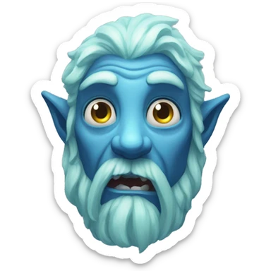 surprised stunned, firbolg spectral giant blue sticker