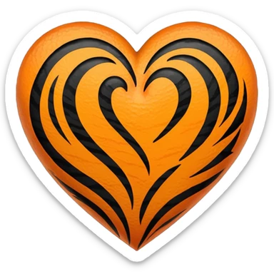Tiger stripe heart sticker