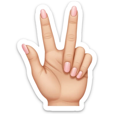 hand with middle finger, index finger, and thumb extended, pinky and ring finger folded down sticker