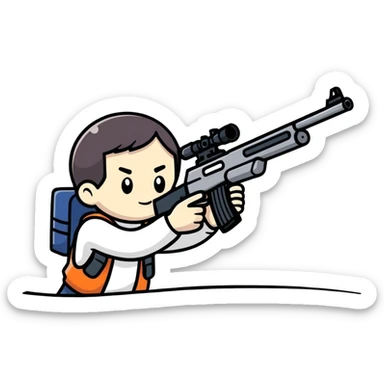 Shooting self sticker