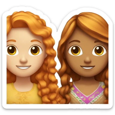 A Ginger girl and a Mexican girl with highlights being friends  sticker