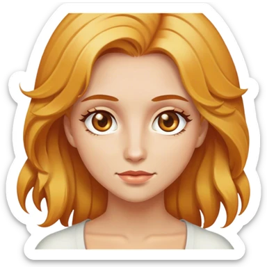 Mujer de cabello color miel y de piel blanca con ojos hazel  sticker