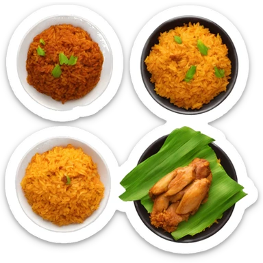 jollof rice with chicken and plantain sticker