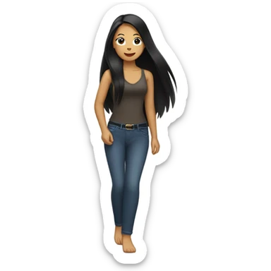 Long black hair filipina sticker