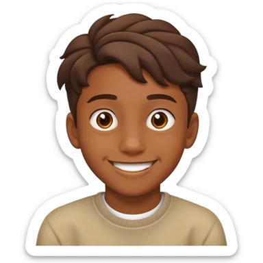 brown skin teenage boy with twist sticker