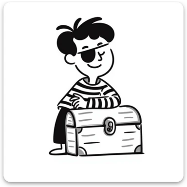 man with one eye covered like a pirate sticker