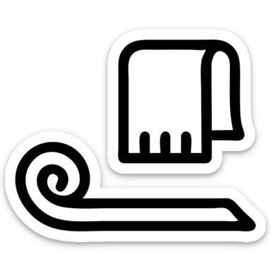 icon on the theme of yoga towel classes.  sticker