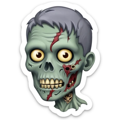 gray zombie with tattoo sticker