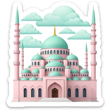 Light Pink mint İstanbul mosque under construction  sticker