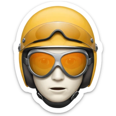 male face with motorcycle helmet and sunglasses, no mouth sticker